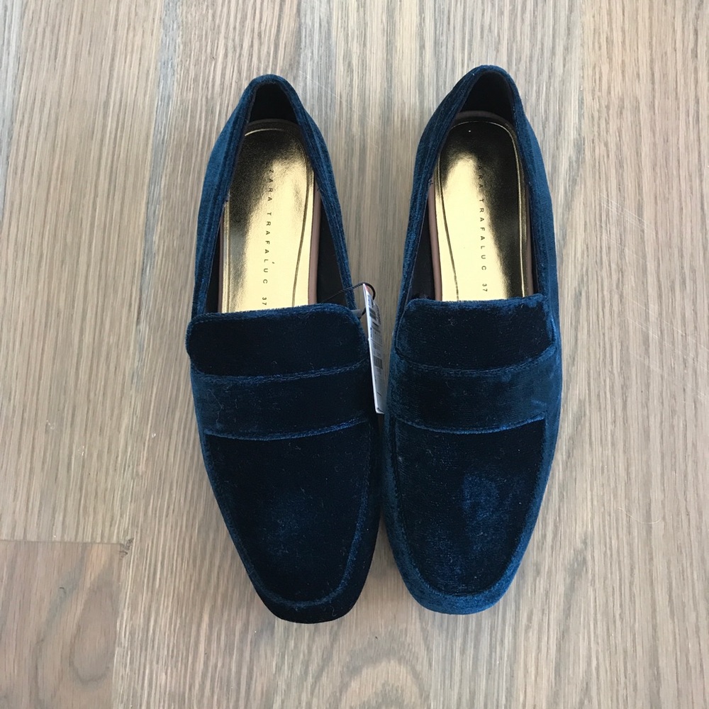 Zara velvet loafers
